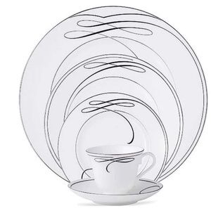 Waterford Ballet Ribbon fine china 5 piece set. Discontinued. New in box.